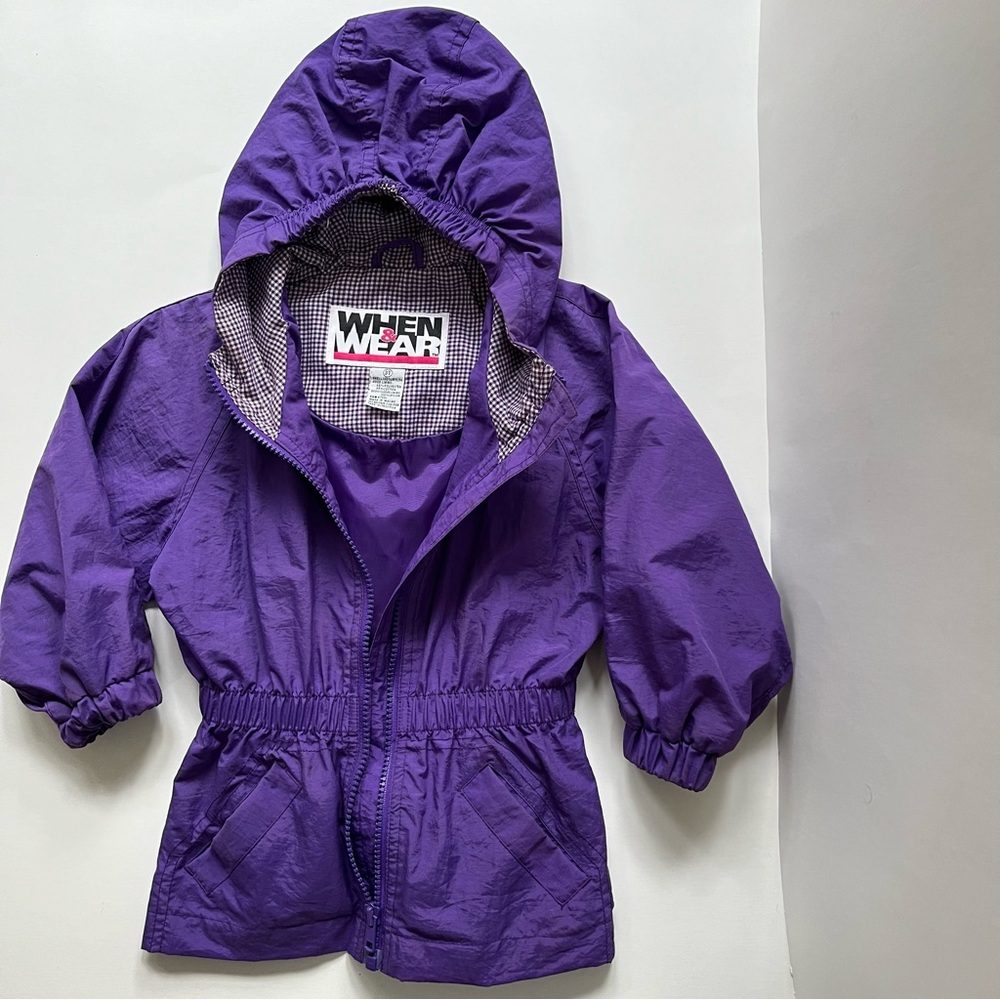 Girls Purple Hooded Raincoat sz 3T